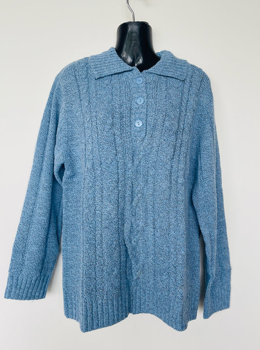 Classic Blue Collared Sweater